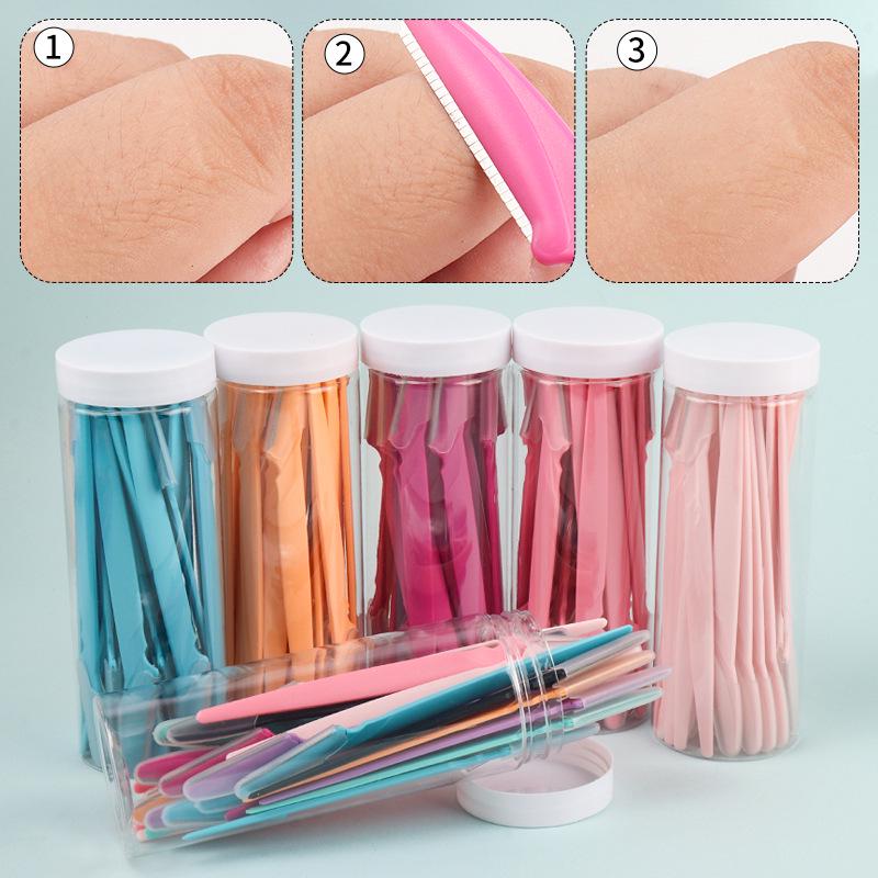 New Stainless Steel Eyebrow Razor: Straight Handle Trimmer for Precise Hair Removal.