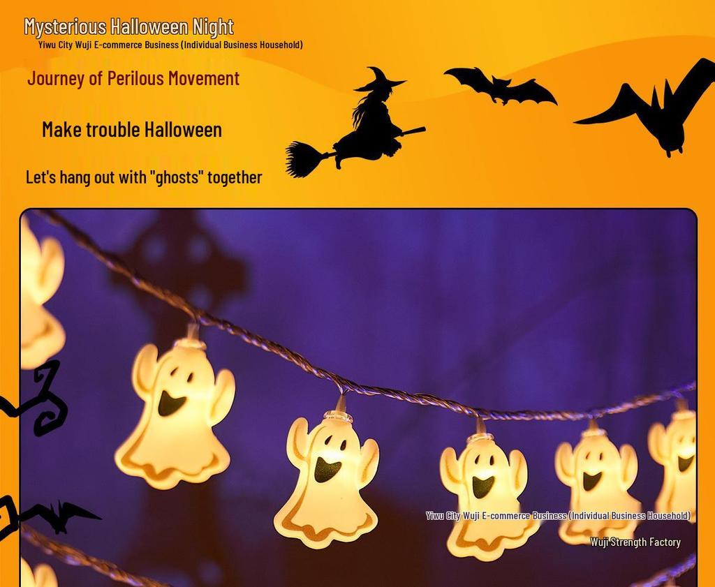 Light-Up Pumpkin String Lights for Halloween Decor and Party Ambiance