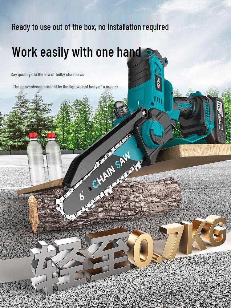 Rechargeable Handheld Electric Chainsaw for Tree Cutting and Firewood
