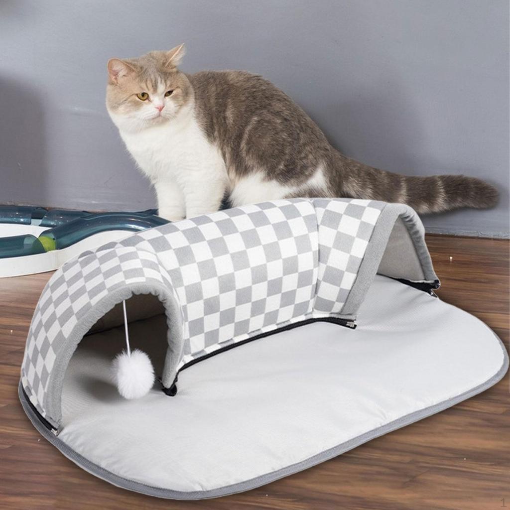 Cat Tunnel Bed for Indoor Cats Interactive Ferrets Rabbit Portable Sleeping Mat