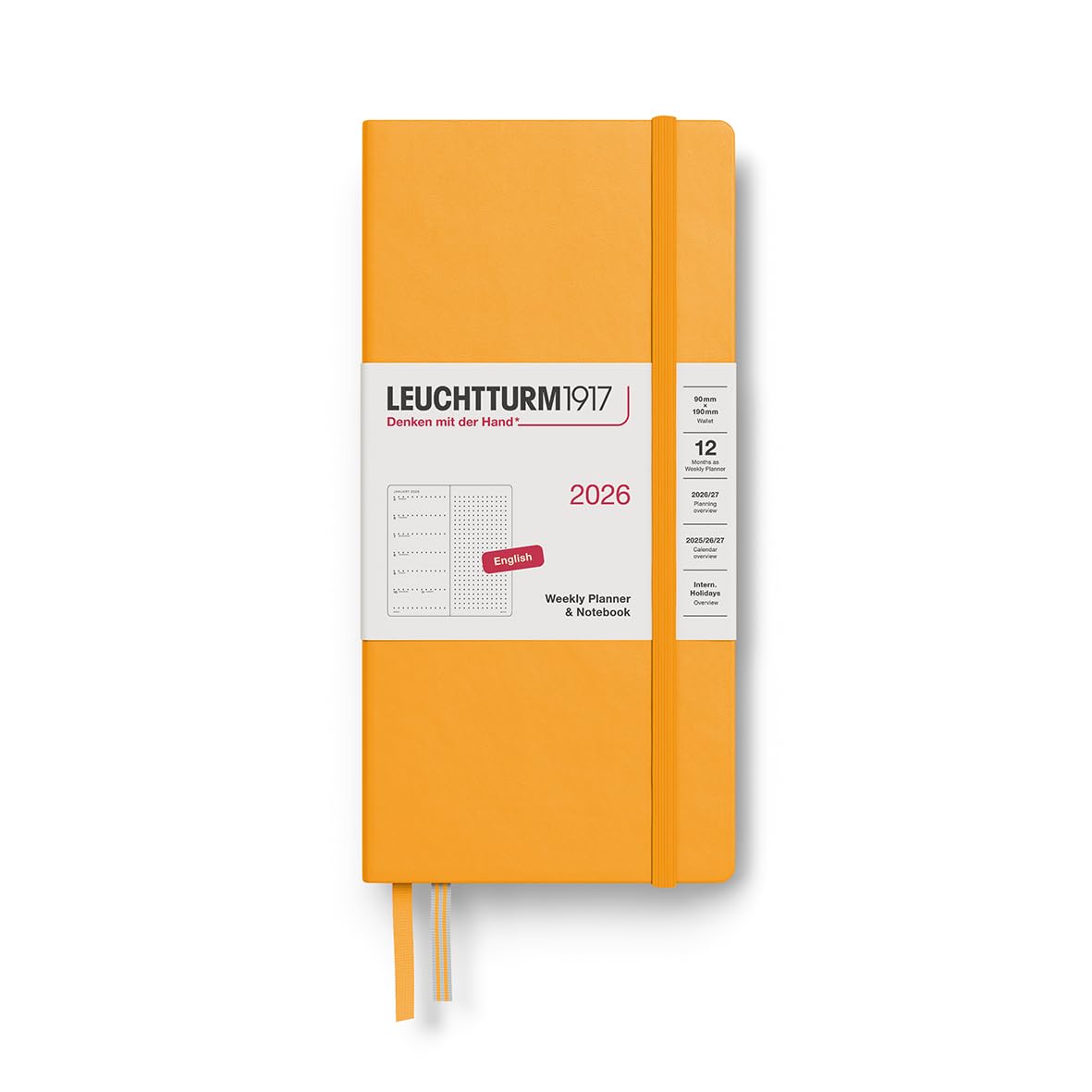 

Leuchtturm 2026 January Weekly Dot Rising Official Import Planner, Start, B6, Wallet, Sun, 372880,