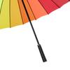 Long Handled Umbrella 24 Rib Large Windproof Reinforced Straight Umbrella for Outdoor Gift Rainbow