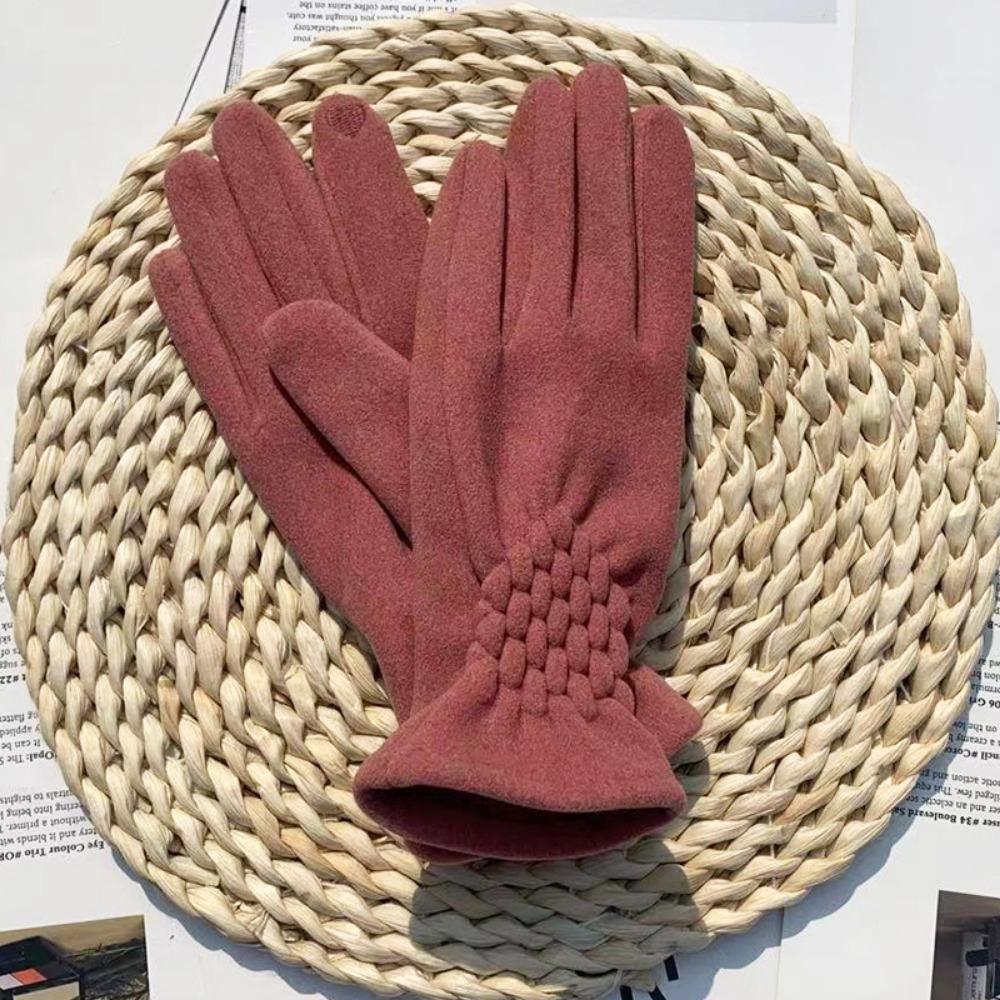 Fashion Lady Glove Mitten Women Touch Screen Gloves New Full Fingers Suede Gloves