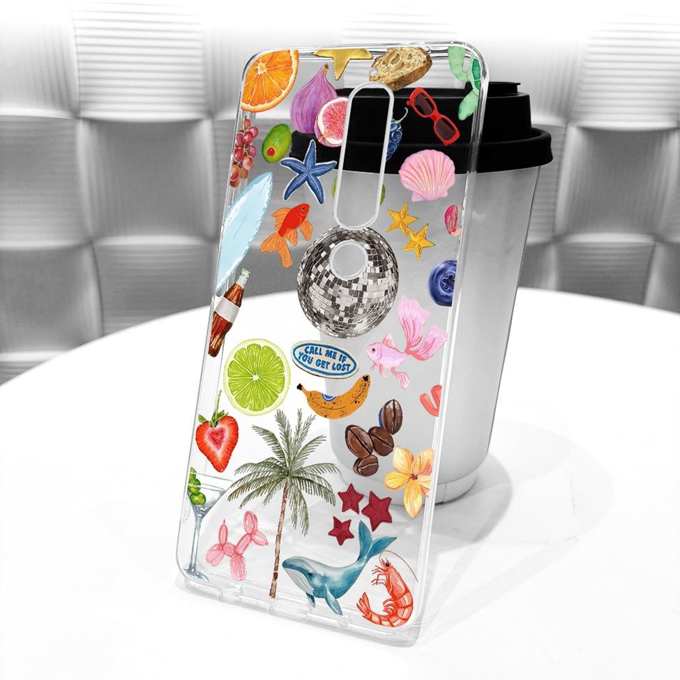 For Nokia 6 2018 Clear Case Cover Aesthetic Luxury Cute Cat Fashion Butterfly Funny Painted Phone Casing