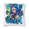 Jinx Arcane Square Pillowcase Polyester Linen Velvet Creative Zip Decor Pillow Case Sofa Cushion Cover