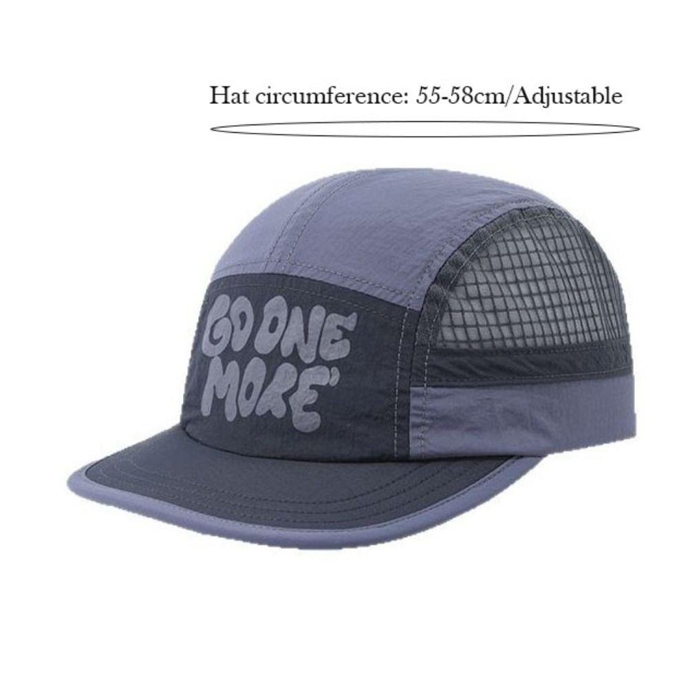 Letter Printing Quick-drying Hat Japanese Style Adjustable Short Brim Baseball Cap Thin Drawstring Design Sun Visor Cap Unisex