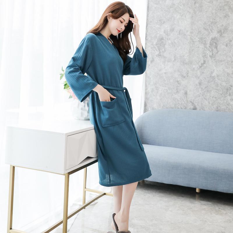 Women's Spring/Summer Lightweight Yukata: Sexy, Quick-Drying, Absorbent, Plus-Size Pajamas Robe