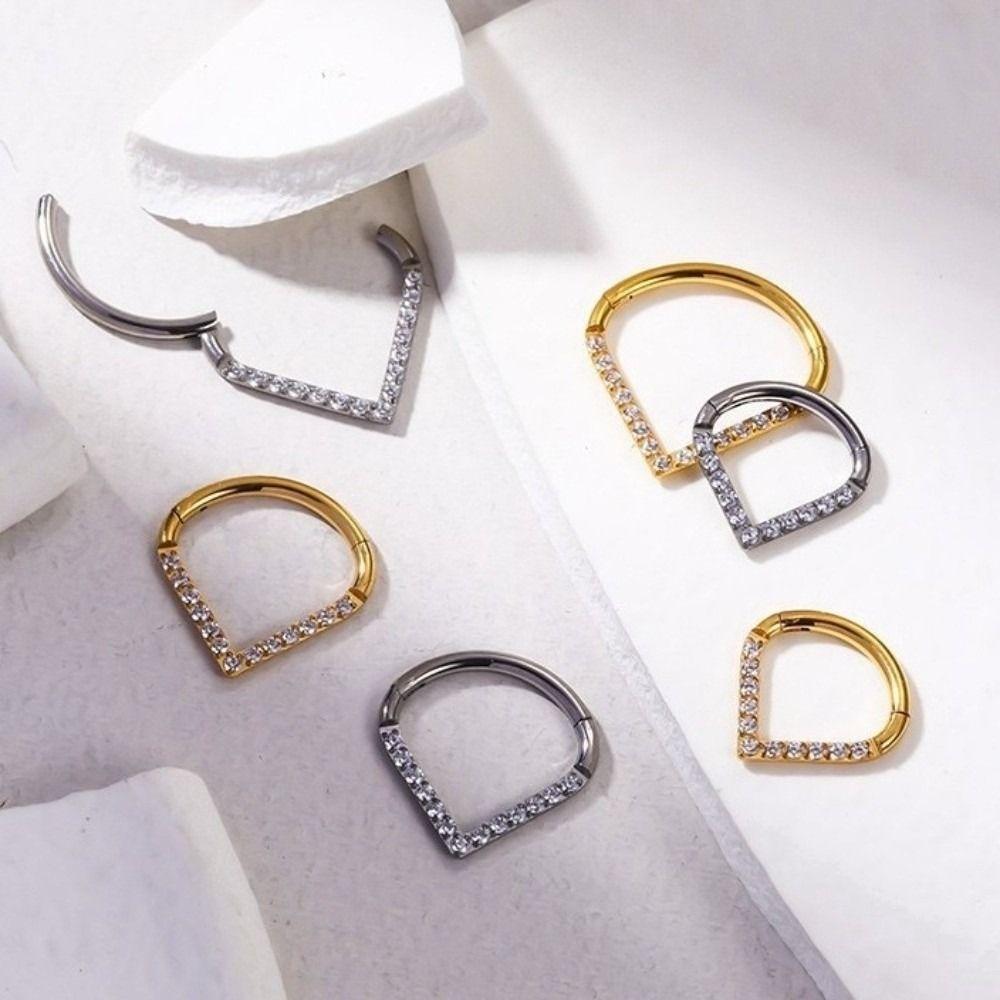 Chirurgischer Stahl Septum Nasen Clicker Tränenform Körperschmuck Strass Nasenring Damen