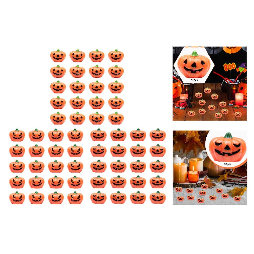 20x Halloween Miniature Pumpkin Figurines Decorative Mini Resin Pumpkins Halloween Decoration for Home Tabletop Party Supplies