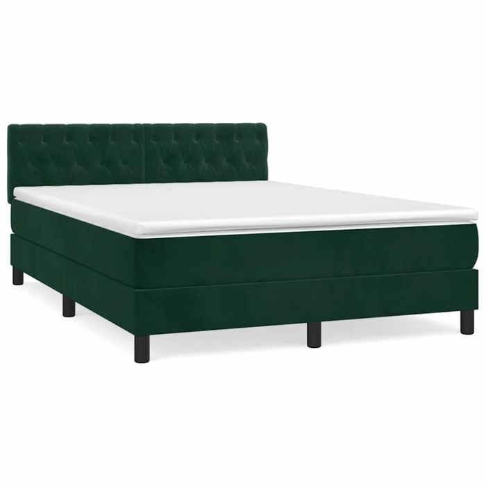 Cadre de lit avec matelas - Maison Exclusive - Velours - 140x190cm - Tête de lit réglable