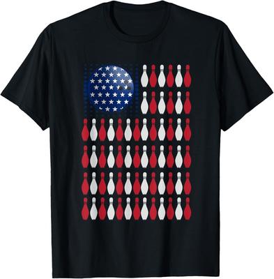 American Flag Bowling Shirt | Bowler Gifts For Bowling Team Unisex T-Shirt