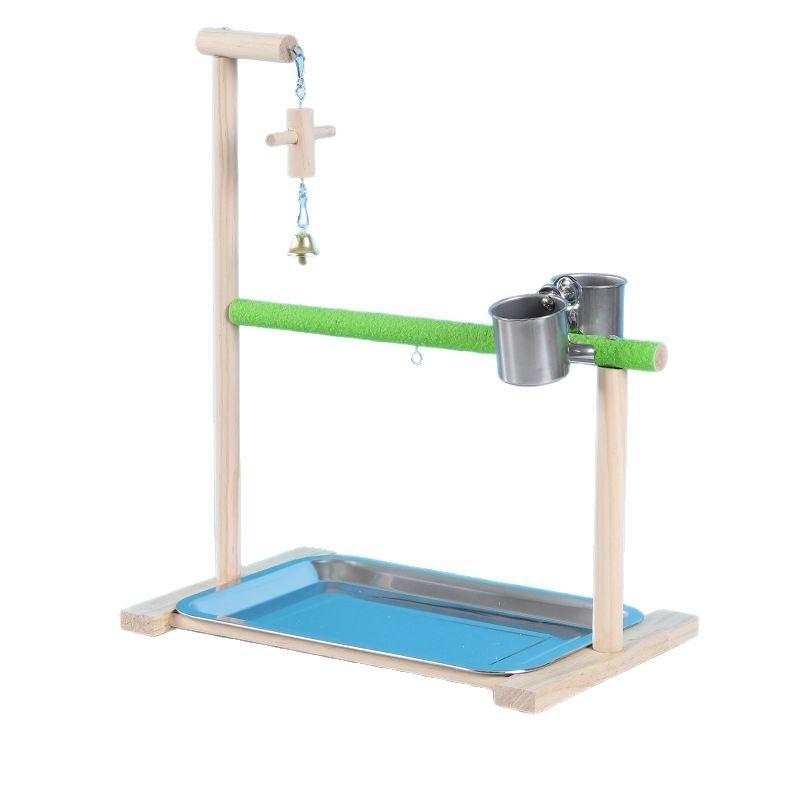Solid Wood Bird Stand Interactive Platform Jiaohua Standing Stick for Pets Eco-Friendly Wooden Toy