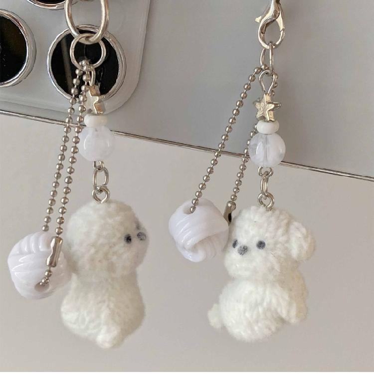 Charm Dog Themed Phone Charm Portable Keyring Decorations Dog Key Holder Hanging Ornament Suitable for Everyday Use