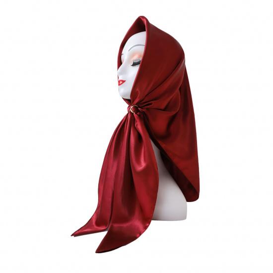 Fashionable New Versatile Headscarf Large Square Scarf Solid Color Scarf Women'S Simulated Silk Satin Scarf