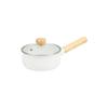 Pearl Metal Pot, Single-handed Pot, 15cm, Enamel, IH Compatible, Glass Lid Included, White, Just Size HB-4898