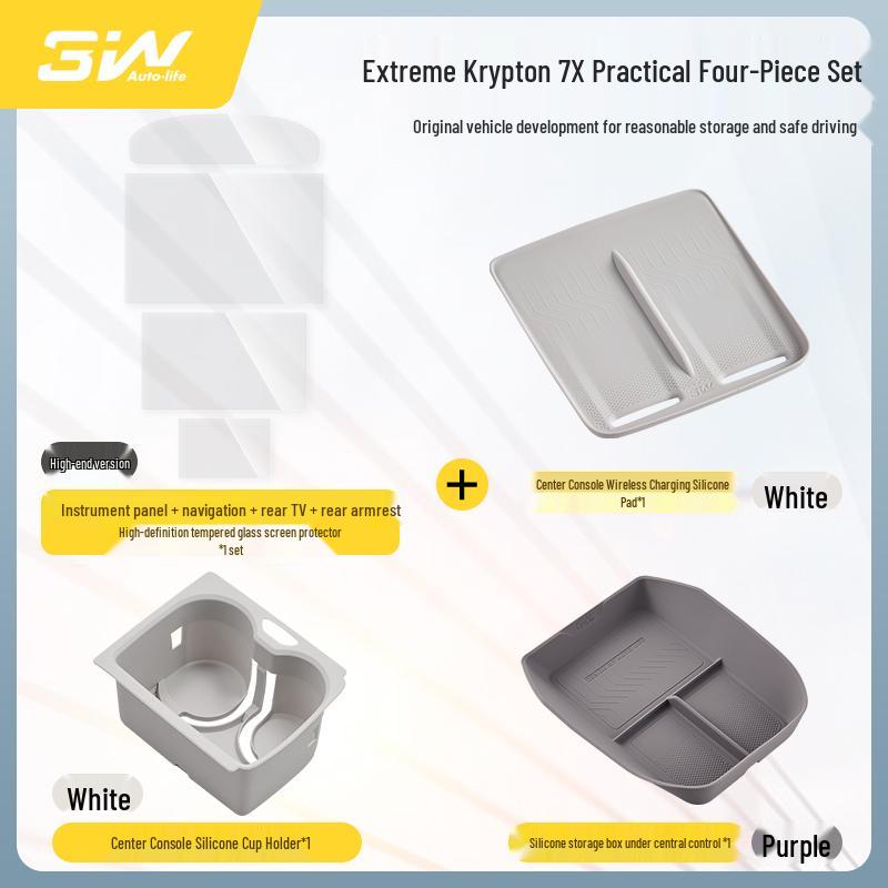 Zeekr 7X Mittelkonsolen-Silikon-Anti-Rutsch-Schutzmatte mit Wireless Charging-Kompatibilität