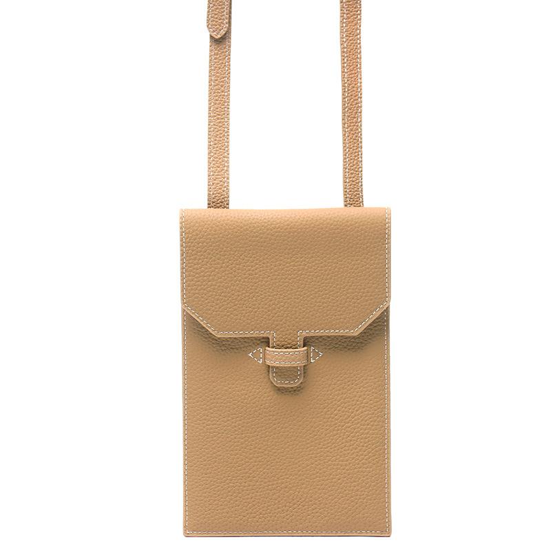 Cowhide Women'S Messenger Mobile Phone Bag Versatile Ultra-Thin Shoulder Bag Genuine Leather Niche Women'S Small Satchel
