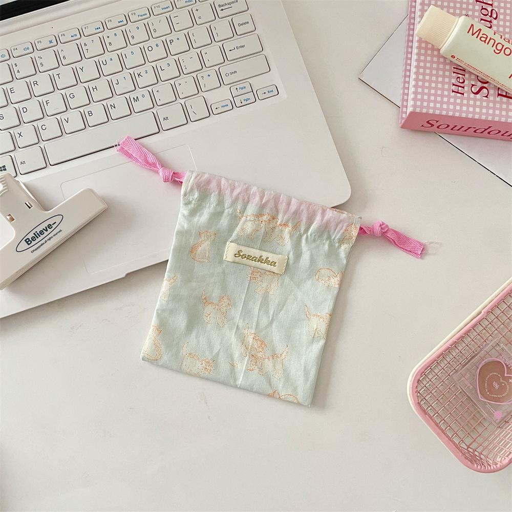 Cute Small Coin Purse Case Drawstring Bag for Women Girls Jewelry Lipstick Cosmetic Storage Pouch