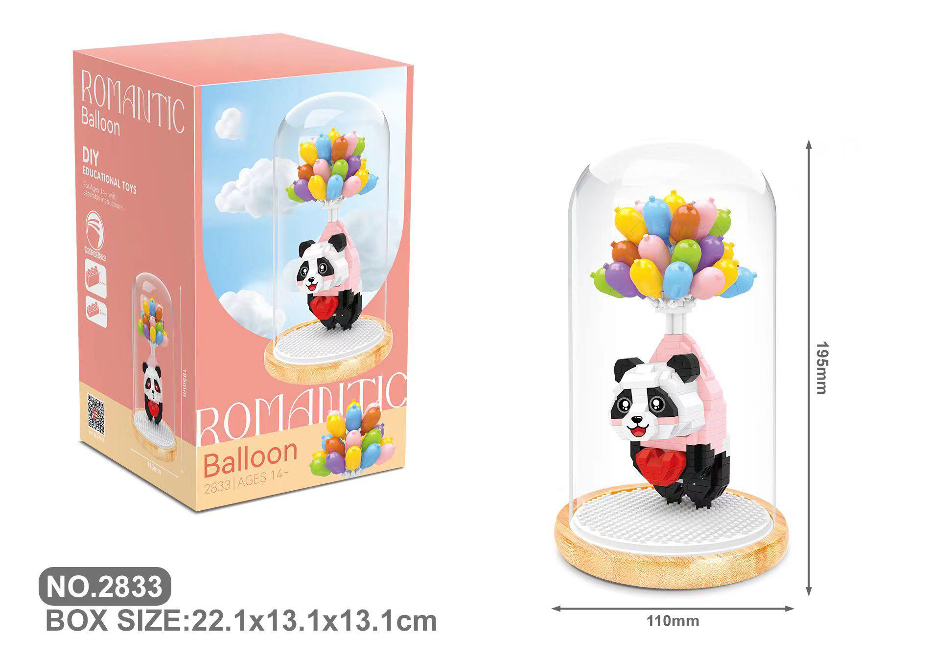

Creative Panda Raccoon Micro Diamond Block Romantic Balloon Animal Nanobrick Build Brick Build Plaything Dust Cover For Gifts