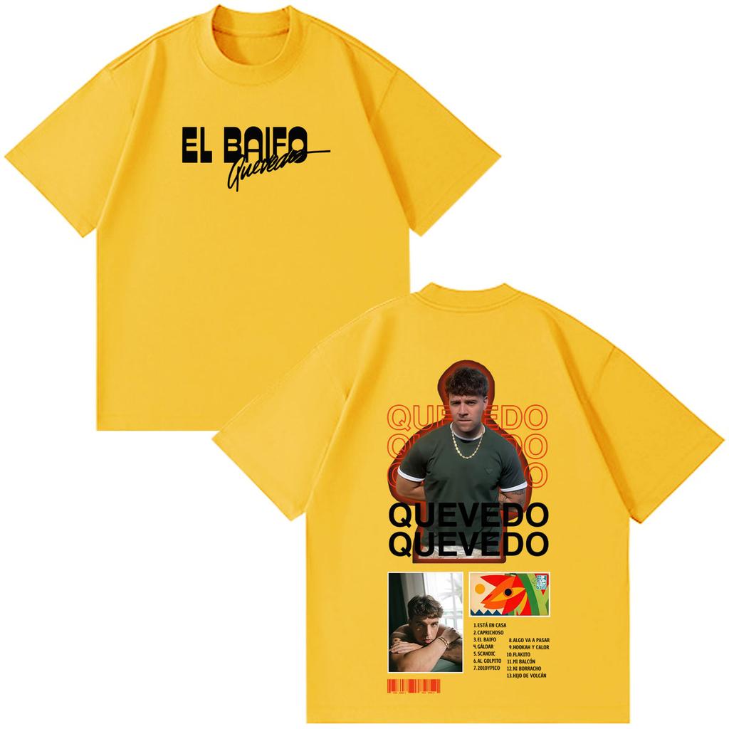 Quevedo El Baifo Album 2026 Tour Print Tshirt Unisex Unisex Fashion Cotton Tshirt Casual Hiphop Shortsleeved Vintage Tshirts