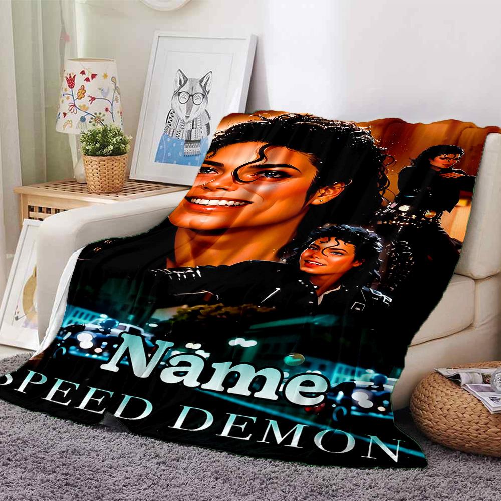 Coperta di flanella personalizzata con il nome "Michael Jackson's Legacy" per comfort super morbido e carino, per viaggi, letto, divano