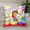 Cartoon Anime Gabby Dollhouse Short Plush Cushion Cover Pillow Case Double-Sided Printing Zipper Closure Sofa Party Home Decor