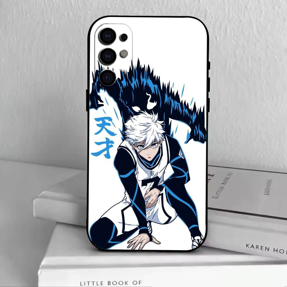Blaue N-Nagi Seishiro Handyhülle für Samsung S25,S24,S21,S22,S23,S30,Ultra,S20,Plus,Fe,Weiche Silikon-Schwarze Abdeckung