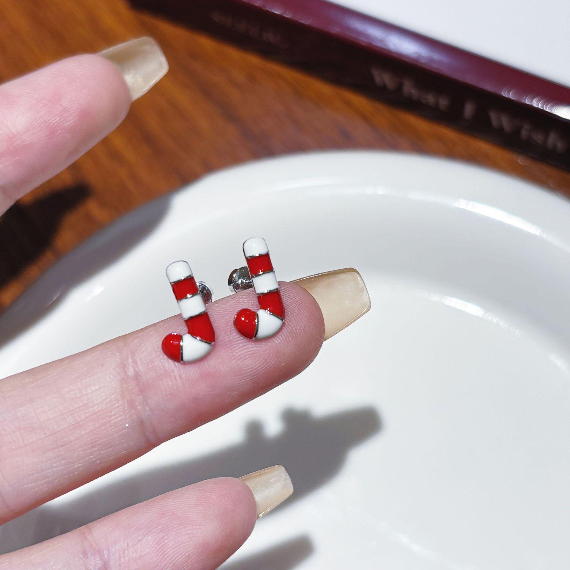 

Різдвяні сережки-пусети з хряща ялинки, виготовлені з титанової сталі 316L Medical Titanium Steel, Thick Gold Plating