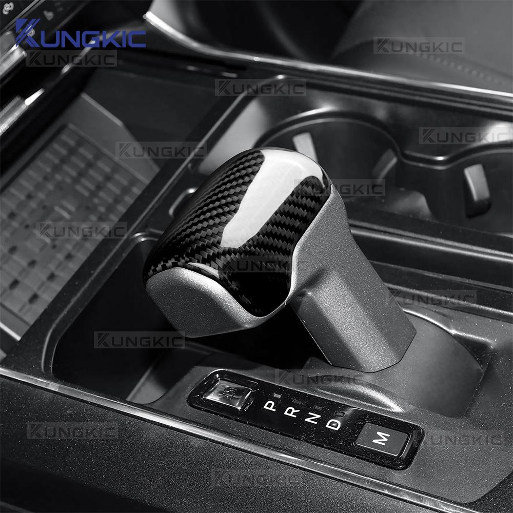 For Ford F-150 F150 14th Gen Raptor 2021 2022 2023 2024 Real Hard Dry Carbon Fiber LHD Car Gear Shift Knob Interior Cover Trim