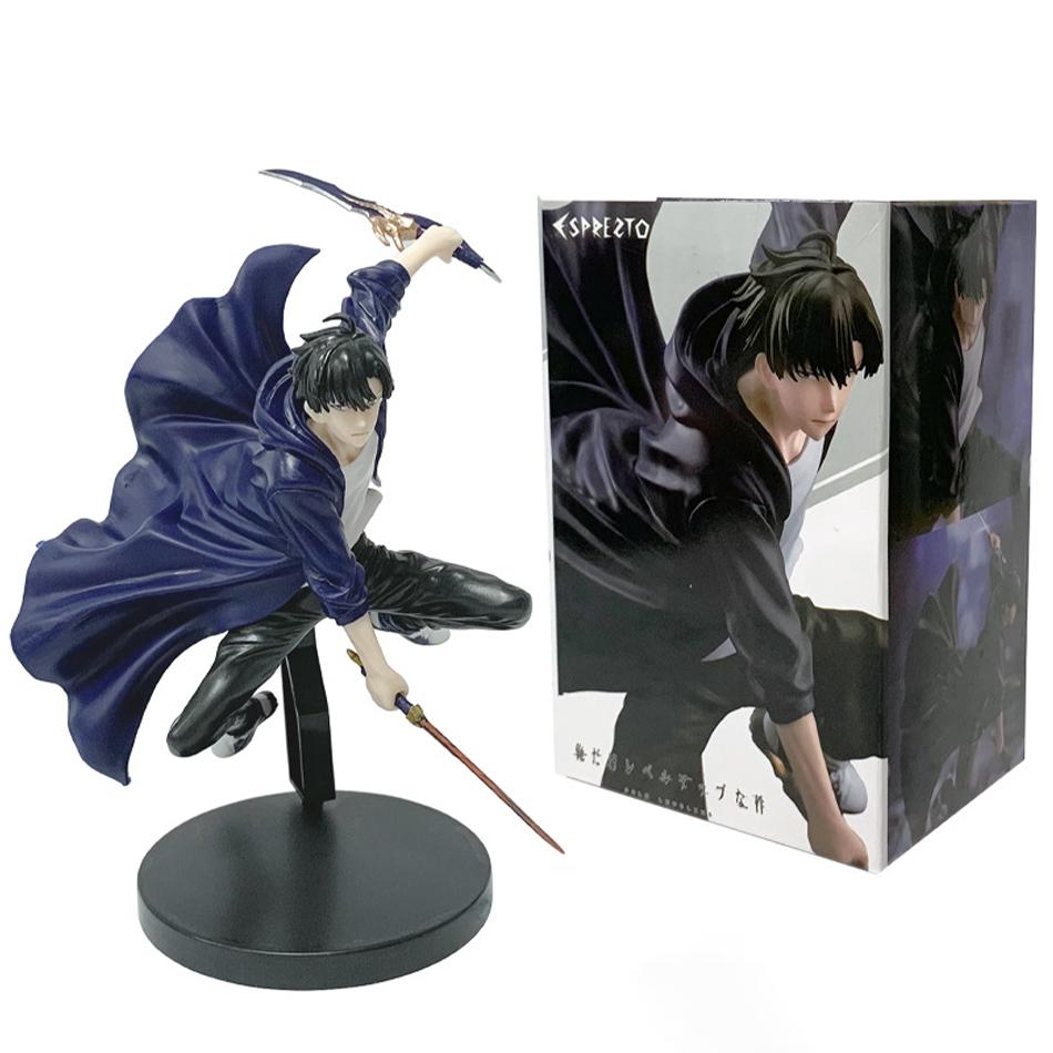 21cm In Stock Solo Leveling (Anime Version) Figure -Sung Jinwoo Action Figure PVC Collect Model Figure Display Anime Merchandise