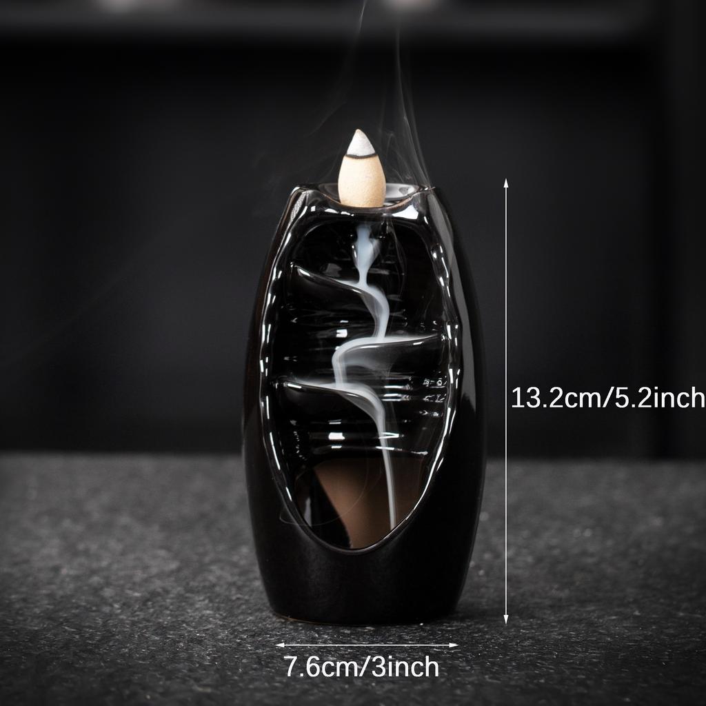 1pc Waterfall Ceramic Incense Holder for Aromatherapy and Home Decor