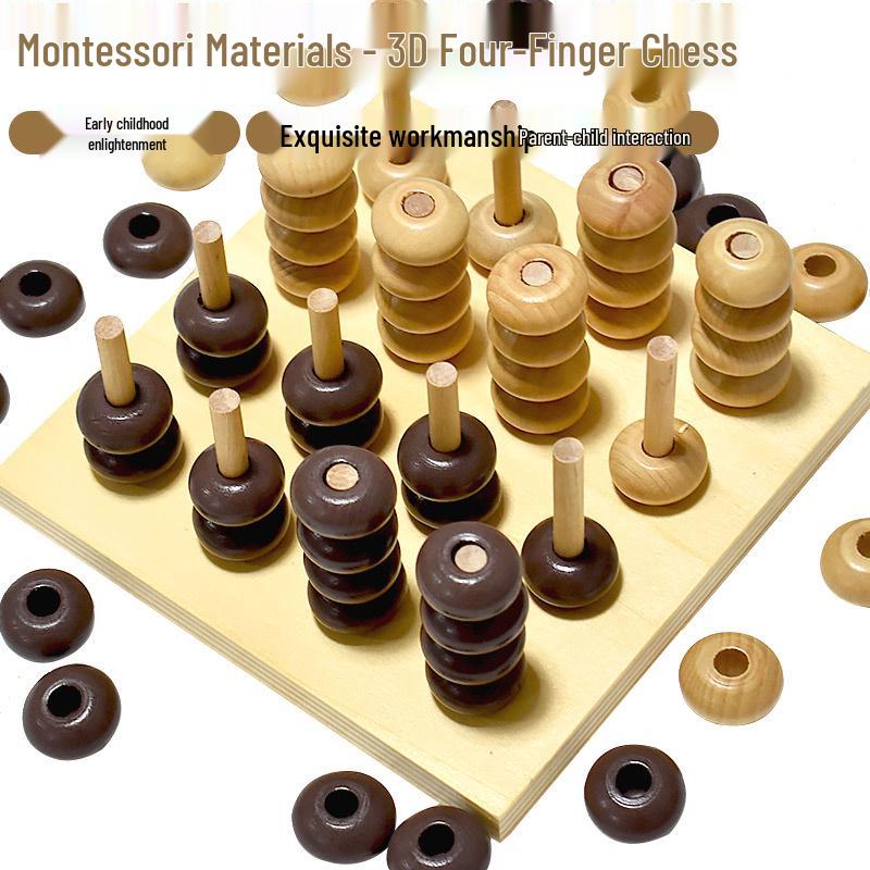 Montessori 3D Four-Finger Chess: Interactive Educational Game for Kids