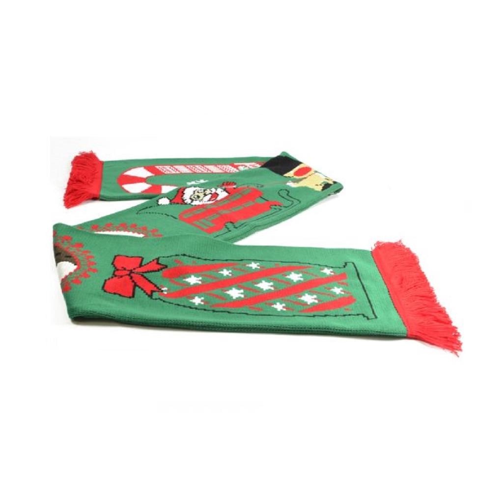 Red Bus Sleigh Christmas Scarf