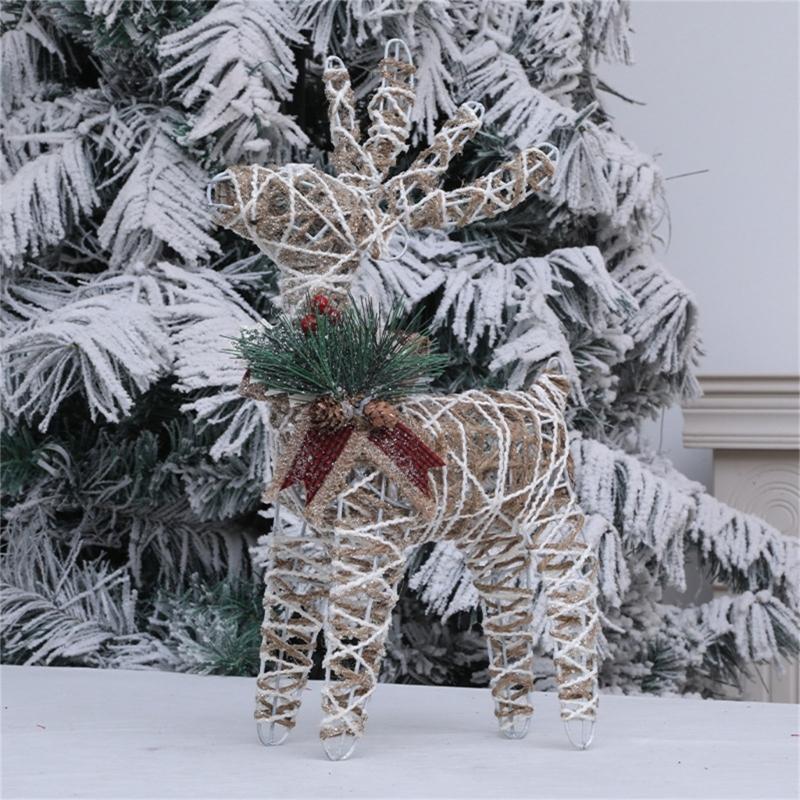 Elegant Iron Reindeer Figurine Christmas Tree Decoration Modern Simple Design For Holiday Displays