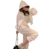 2024 Spring Hong Kong Style Women's Casual Three-Piece Sportswear Set: Long Pants, Zipper Hoodie, Camisole.