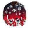Mens Christmas Sweater Zip Up Sweatshirts Vintage Knit Graphic Sweatshirt Xmas Stand Collar Pullover