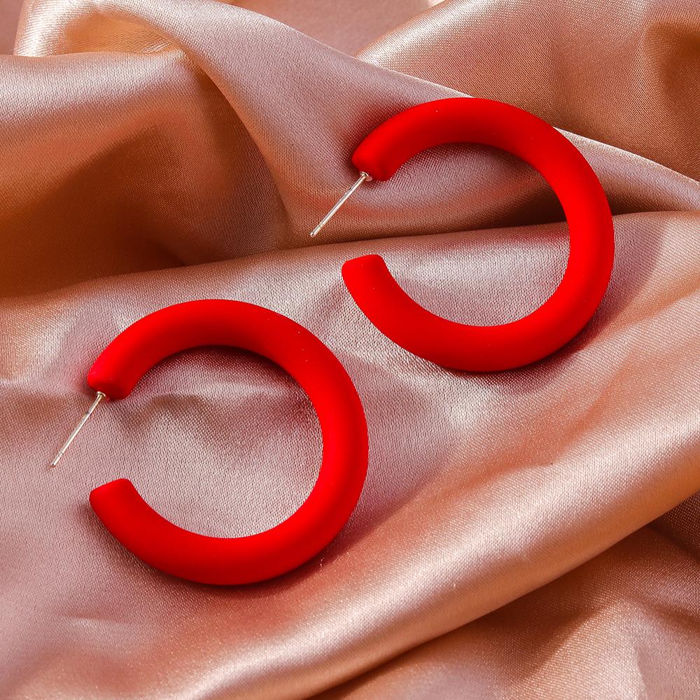 Orecchini a Cerchio Rotondi Carini Color Caramella 3,8 cm per Donne Ragazze Semplici Orecchini Geometrici Gioielli per Feste Vacanze Regali