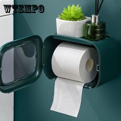 Toilet Tissue Box Bathroom Toilet Paper Storage Box Wall-mounted Punch-free Waterproof