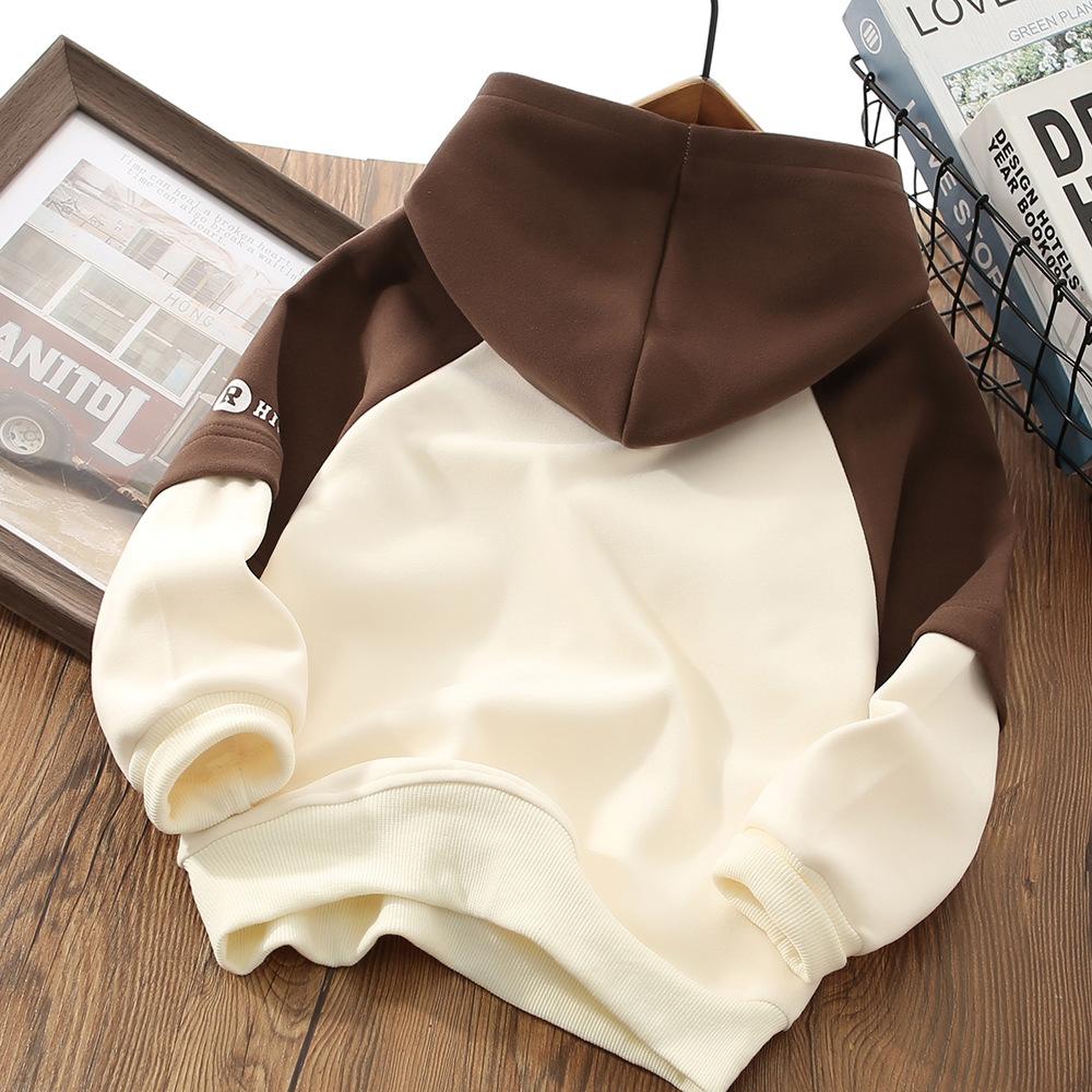 Children's Casual Hoodie Autumn and Winter Boys Sports Long-sleeved Letter Pullover Hoodie