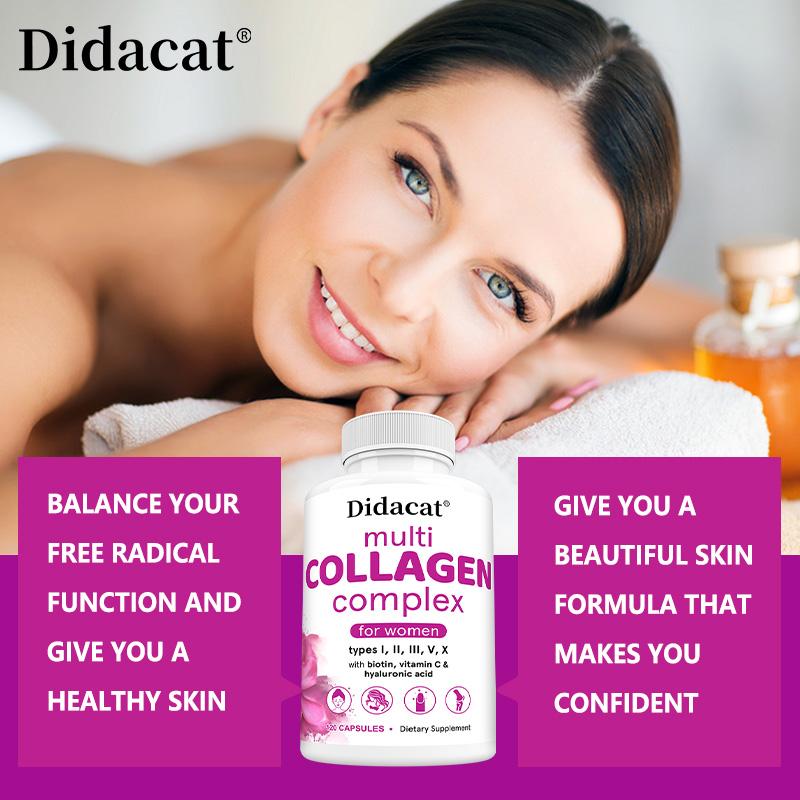 Multi Collagen Complex for Women with Biotin & Vitamin C, 120 Capsules Skin and Hair Supplement