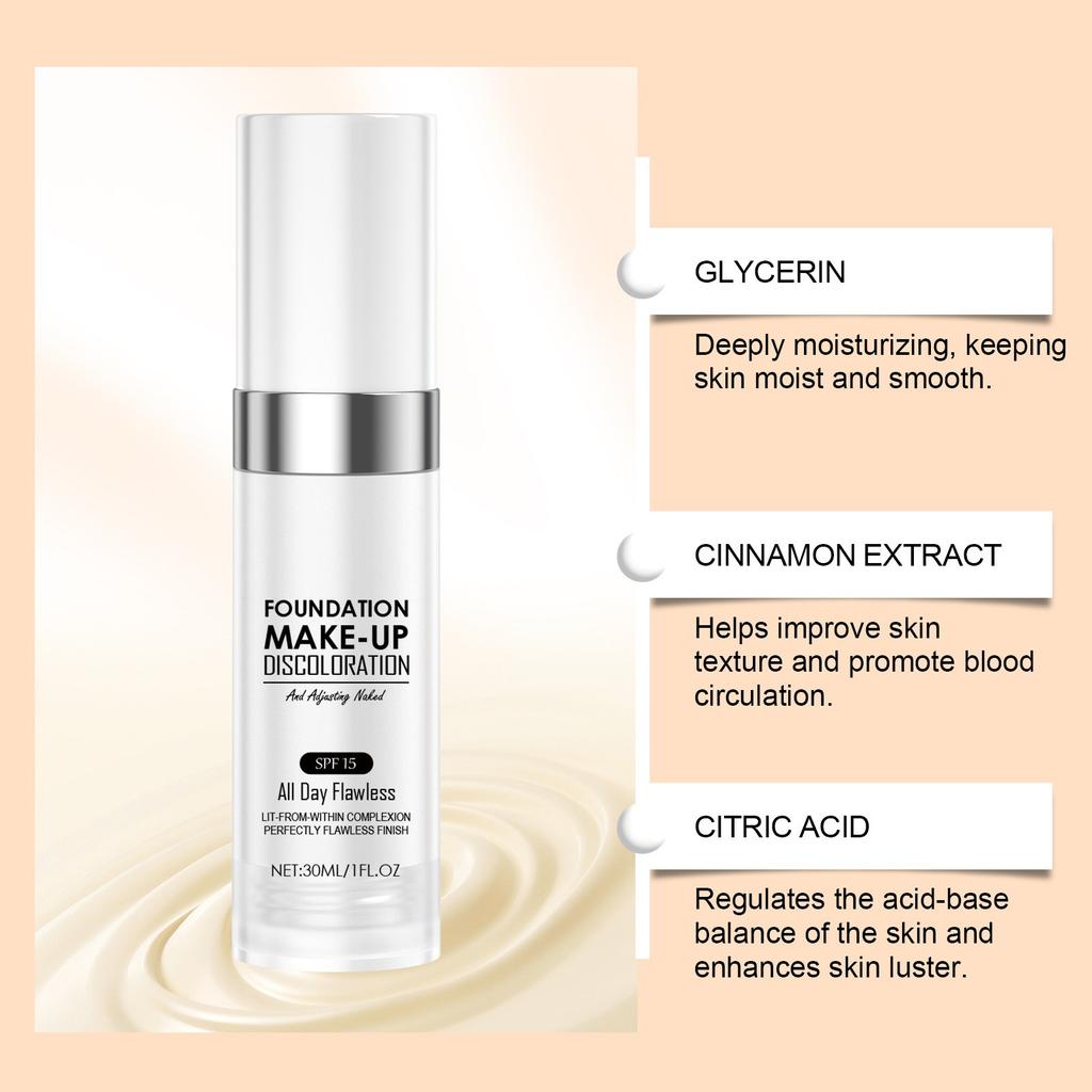 Temperature-changing Liquid Foundation, Moisturizing, Natural Concealing, Long-lasting, Hydrating, Non-fading, Brightening 30ml