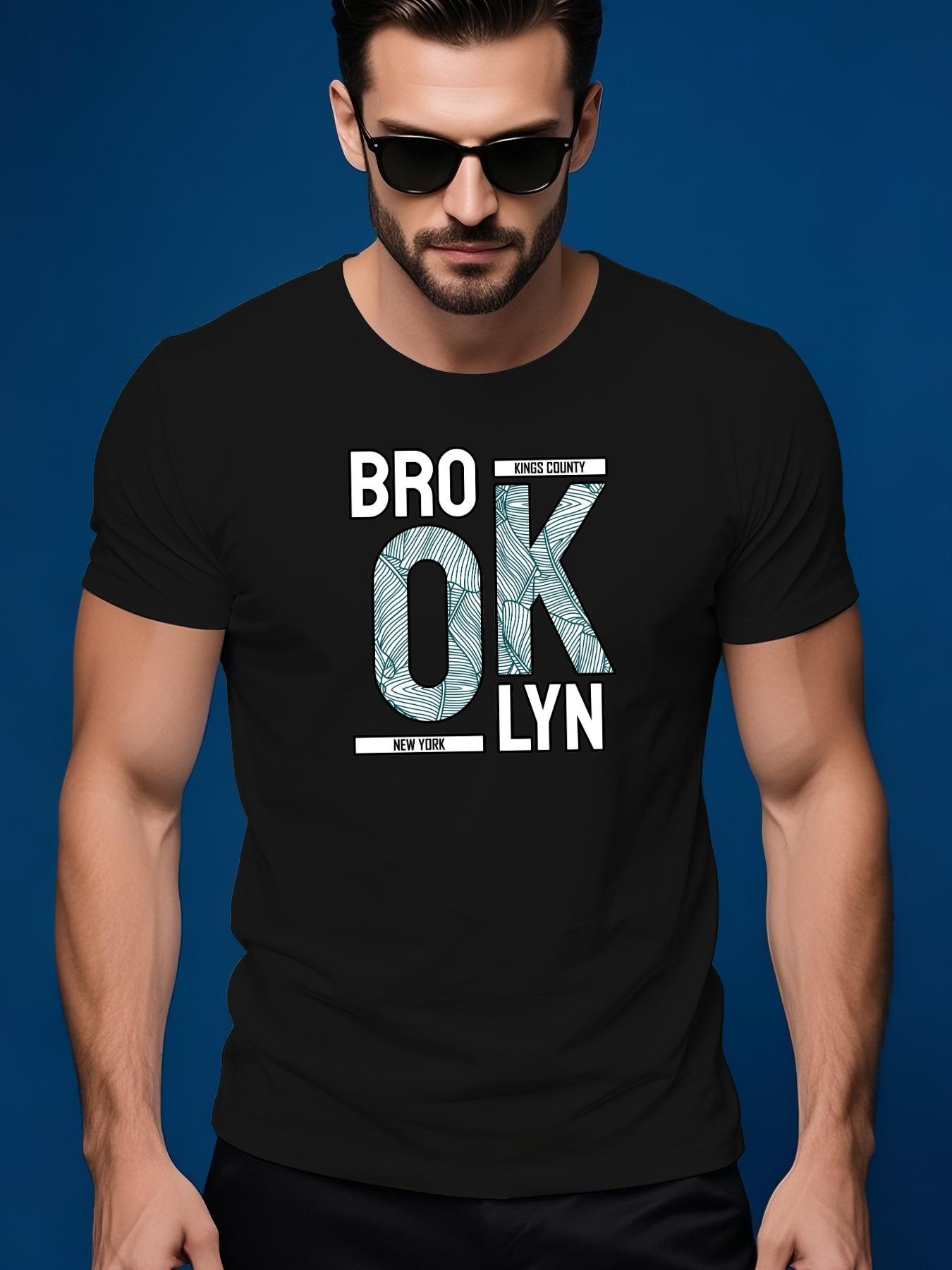 Brooklyn-Ok Graphic Trendy Streetwear Summer Casual Round... S