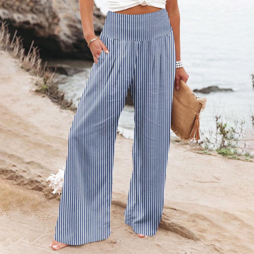 Dámské ležérní kalhoty volné měkké jednobarevné široké nohavice dlouhé kalhoty s vysokým pasem rovné nohavice