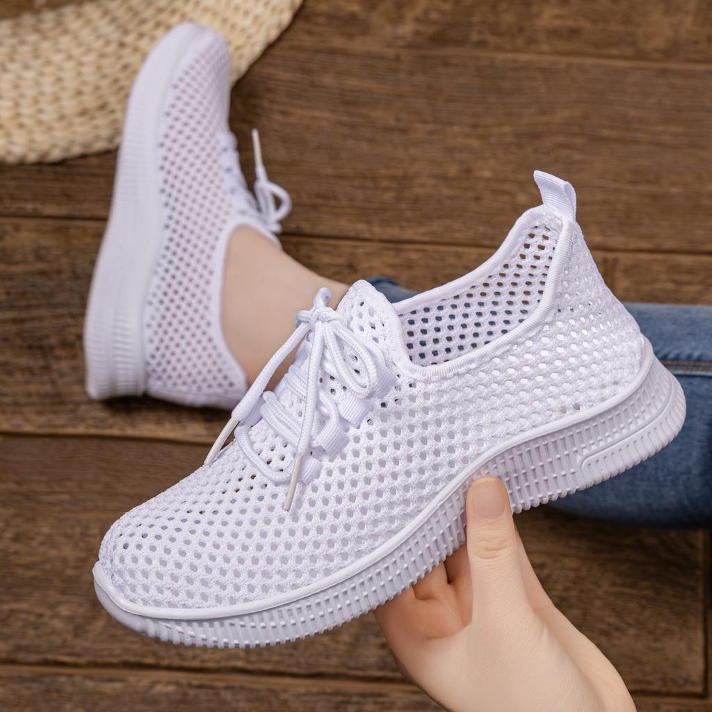 Women Shoes Summer Versatile Casual Shoes Mesh Cutout Breathable Sneakers Soft Sole Mom Shoes Casual daily Comfortable Lightweight Sneakers