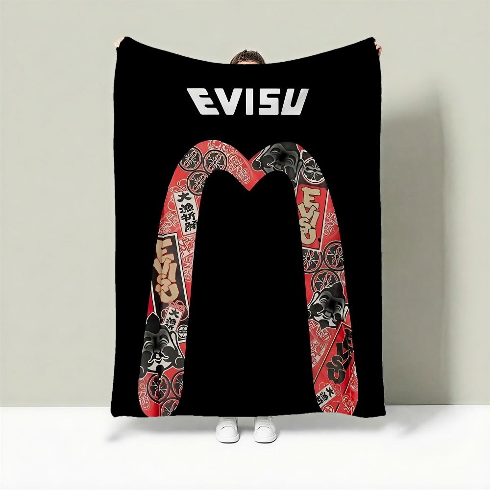 Fashion E-Evisu Throw Lightweight 240g Flannel Blanket Soft Skin-friendly for Summer Cooling