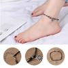 Vintage Bohemian Leather Women Summer Beach Sun Pendant Anklets Foot Chain Beads Charm