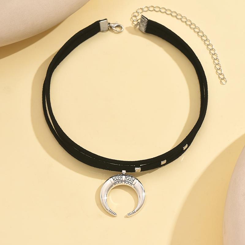 1 szt. Retro Etniczny Styl Półksiężyc Wisiorek Wielowarstwowy Naszyjnik Odpowiedni na Ramadan, Święta, Do Noszenia na Co Dzień dla Kobiet