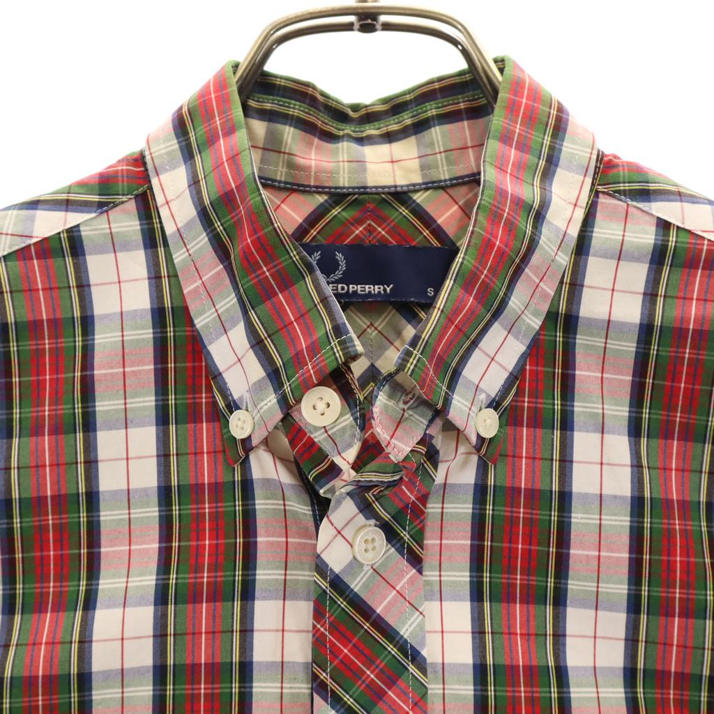 Fred Perry Check Pattern Long Sleeve Button Down Shirt S Red Men's Used