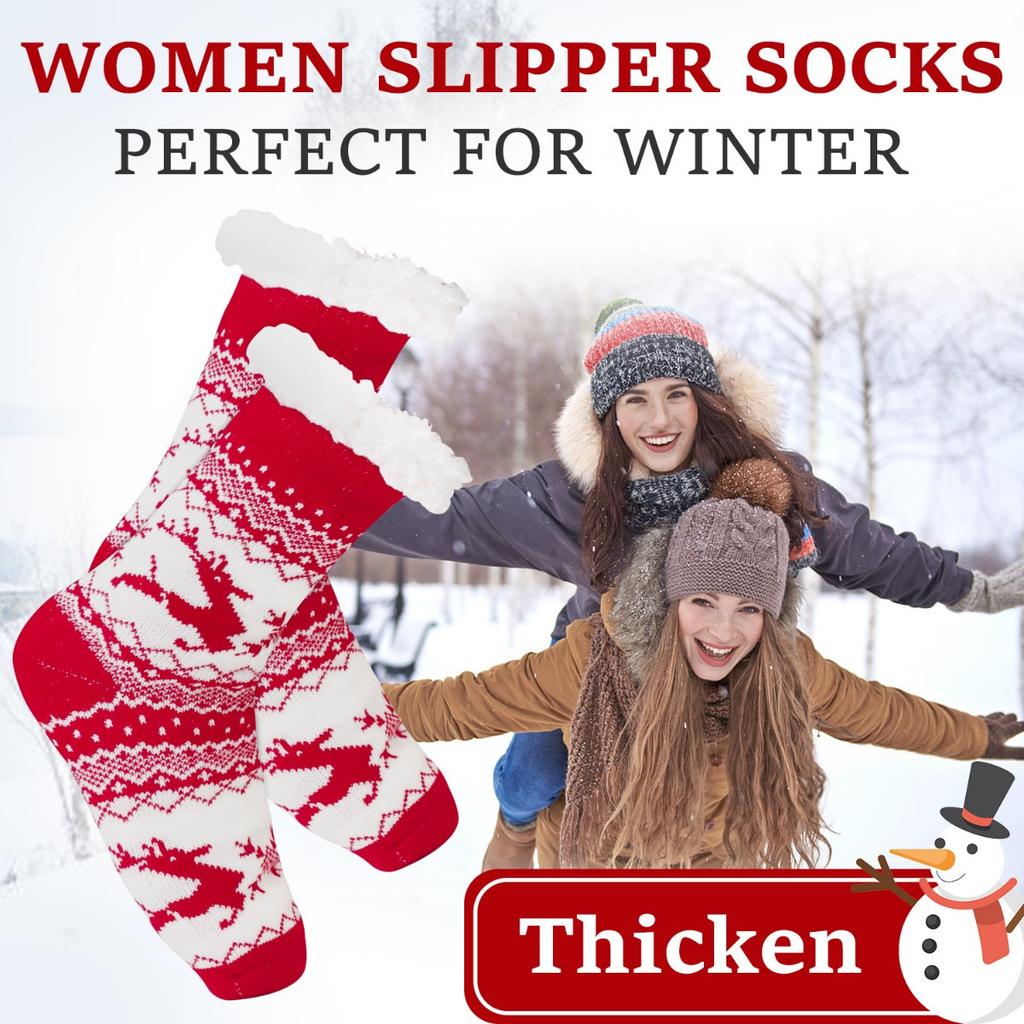 high qualityCozy Fuzzy Slipper Socks for Women - Non-Slip, Thick Lined Winter Warmth, Unique Pattern, Machine Washable - Perfect Christmas Gift,