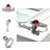 Women Skull Rings Inlay Unique Punk Ring Beautiful Skeleton Jewelry Collection**